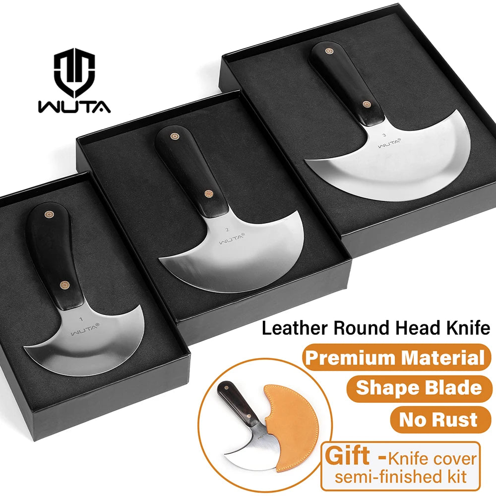 WUTA Professional Leather Cutter Ultra Sharp Round Head Craft Skiving Cutting Thining Tools DIY Handmade Senior Leather Tools
