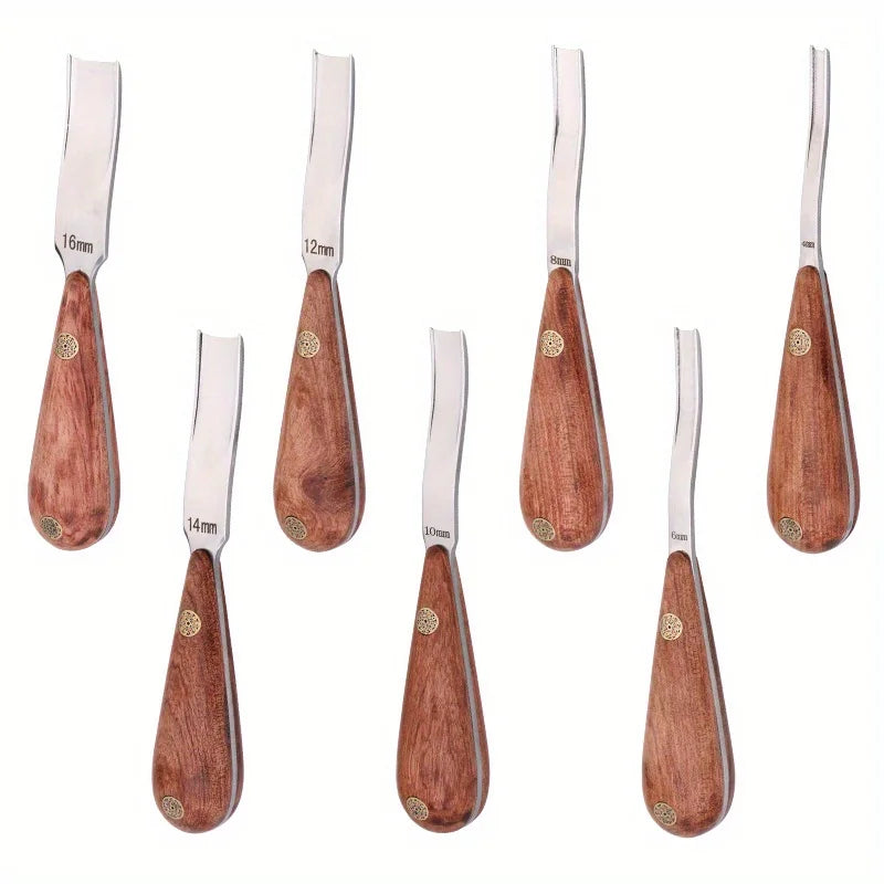 1PC 4-16mm Leather Craft Edge Beveler Skiving Beveling Knife Thinning Pushing Grooving Trench Leathercraft Handwork DIY