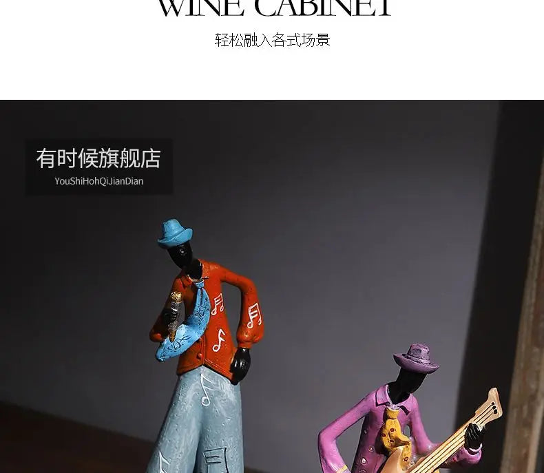 Wine Cabinet Decoration Western The Band Characters Retro Ornaments Niche European Home Living Room Porch Bookcase Furnishing