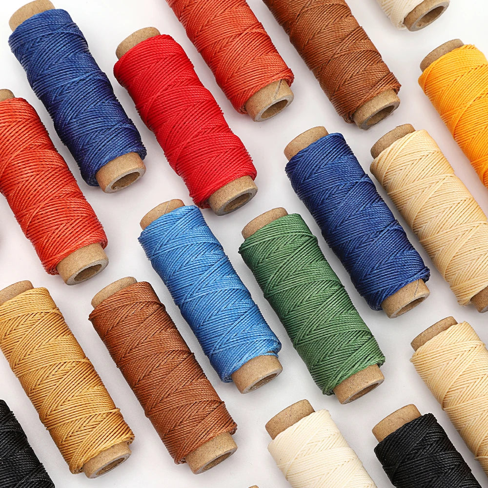 WUTA Leather Waxed Thread Round Polyester Sewing Threads Leather Craft Hand Stitching Line DIY Bracelet Thread Repair Work Cord
