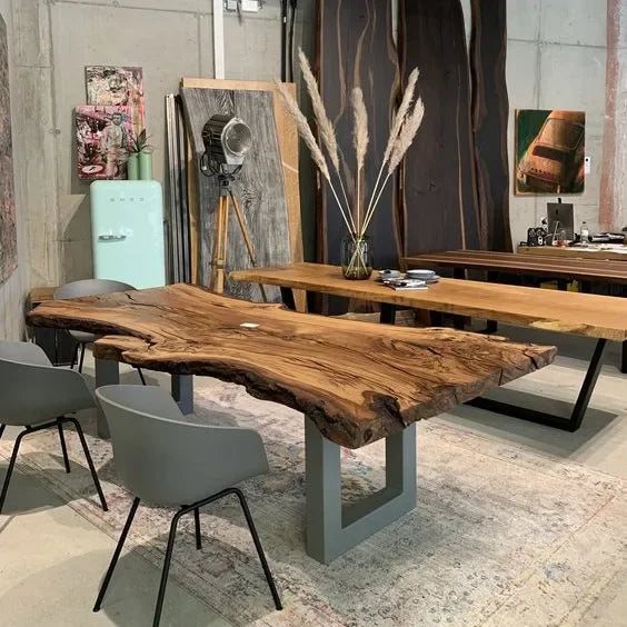 # Unique Furniture Design Walnut Slab Kitchen Restaurant Dining Wood Table For Sale