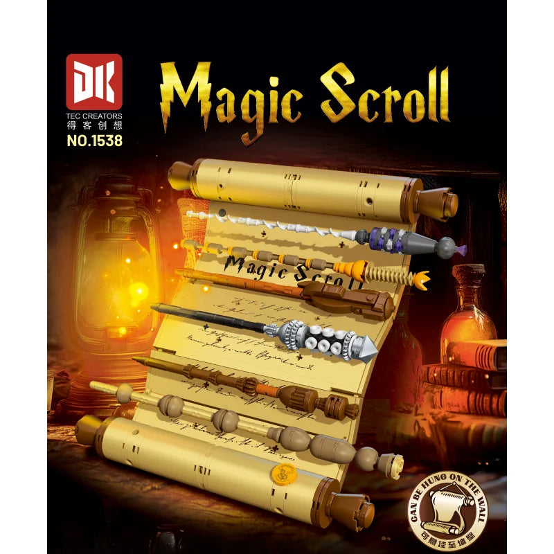 Magic Wand, Wizard’s Robe Model, Assembled Mini Brick Toy, Birthday Gift for Children and Adults.