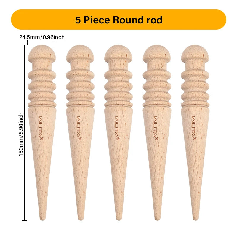 WUTA 1PC Leather Burnisher Wood Slicker Rounded Edge Burnishing Groover Tool DIY Polished Grinding Smooth Leather Craft Tools
