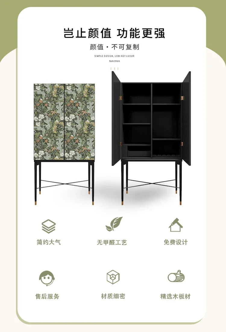 Organizer Storage Living Room Cabinets Wood Trendy Decoration Aesthetic Display Cabinet Sideboard Modern Vitrine Home Furniture