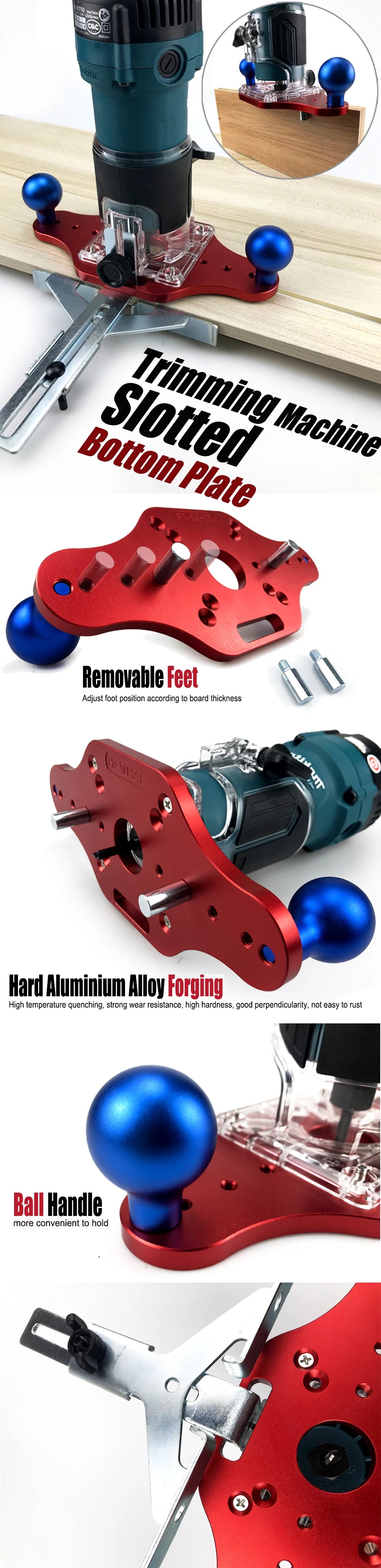 Wood Router Base Woodworking Trimming Machine Slotted Bottom Plate Bakelite Milling Mounting Plate Slotted Chamfer