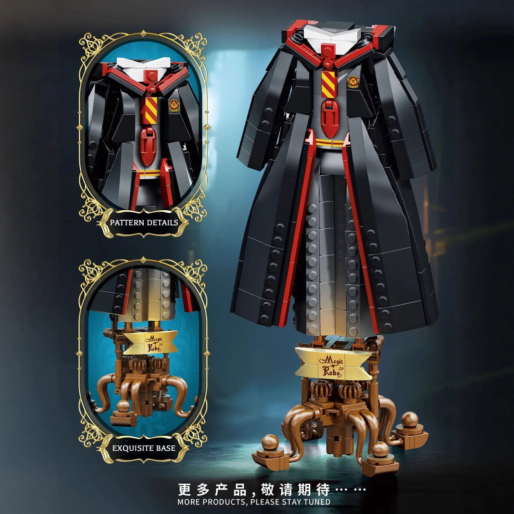 Magic Wand, Wizard’s Robe Model, Assembled Mini Brick Toy, Birthday Gift for Children and Adults.