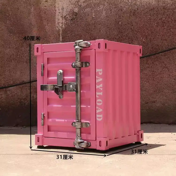 Industrial Container Nightstand - Vintage Storage Cabinet, Rustic Bedside Table, Distressed Metal & Dresser, Unique Home Decor