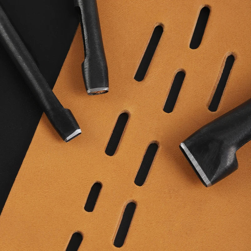 WUTA Basic Series 3-7 Pcs Oblong Leather Punch Tools Set Oval Belt Hole Puncher Watch Band Flat Hollow Punches Diy Craft Tools