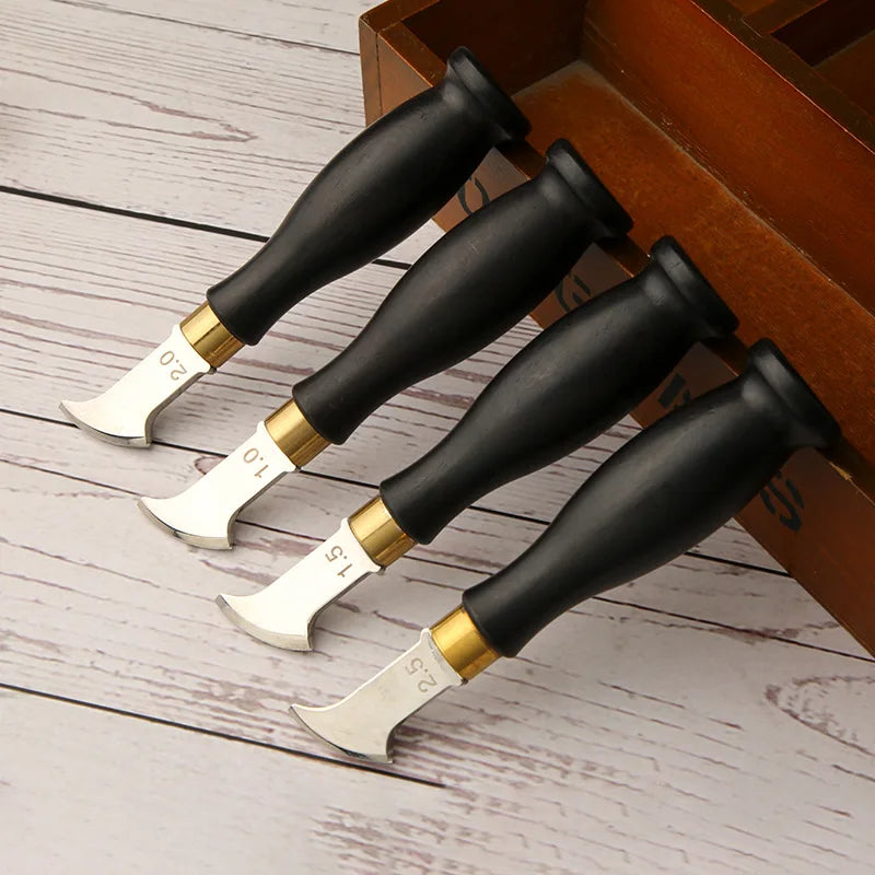 1-2.5mm Leather Edge Creaser Leathercraft Edge Creasing Tool, Edge Marking Leather Craft Black Wood Handle Tools hot cold press