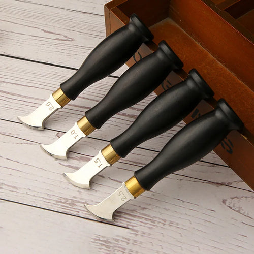 1-2.5mm Leather Edge Creaser Leathercraft Edge Creasing Tool, Edge Marking Leather Craft Black Wood Handle Tools hot cold press