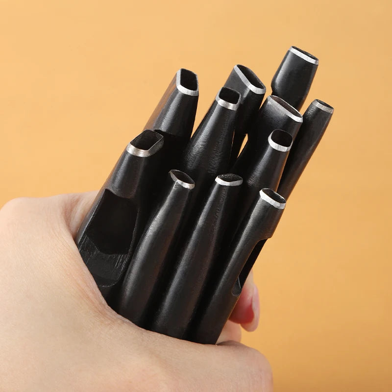 WUTA Basic Series 3-7 Pcs Oblong Leather Punch Tools Set Oval Belt Hole Puncher Watch Band Flat Hollow Punches Diy Craft Tools