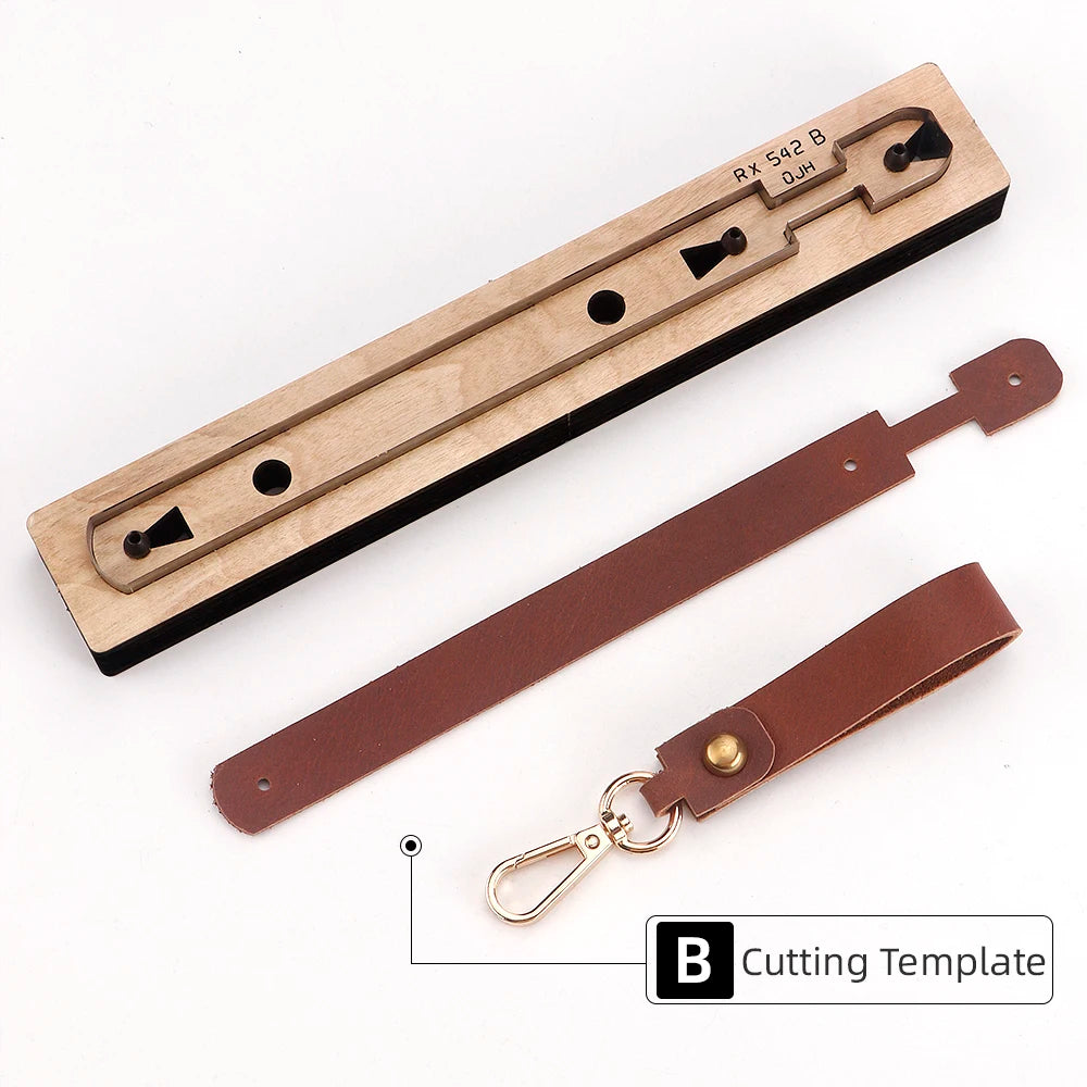 1pc Precision Leather Crafting Knife Mold - Long Handle, Steel Cutting & Stamping Template For Diy Leather Bag Straps