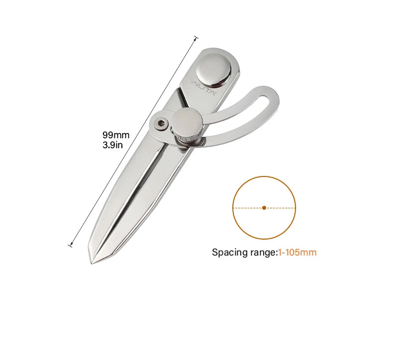 WUTA 304 Stainless Steel Leather Compass Adjustable Spacing Wing Divider Completely Polished Craft Regulation Tools DIY Scriber