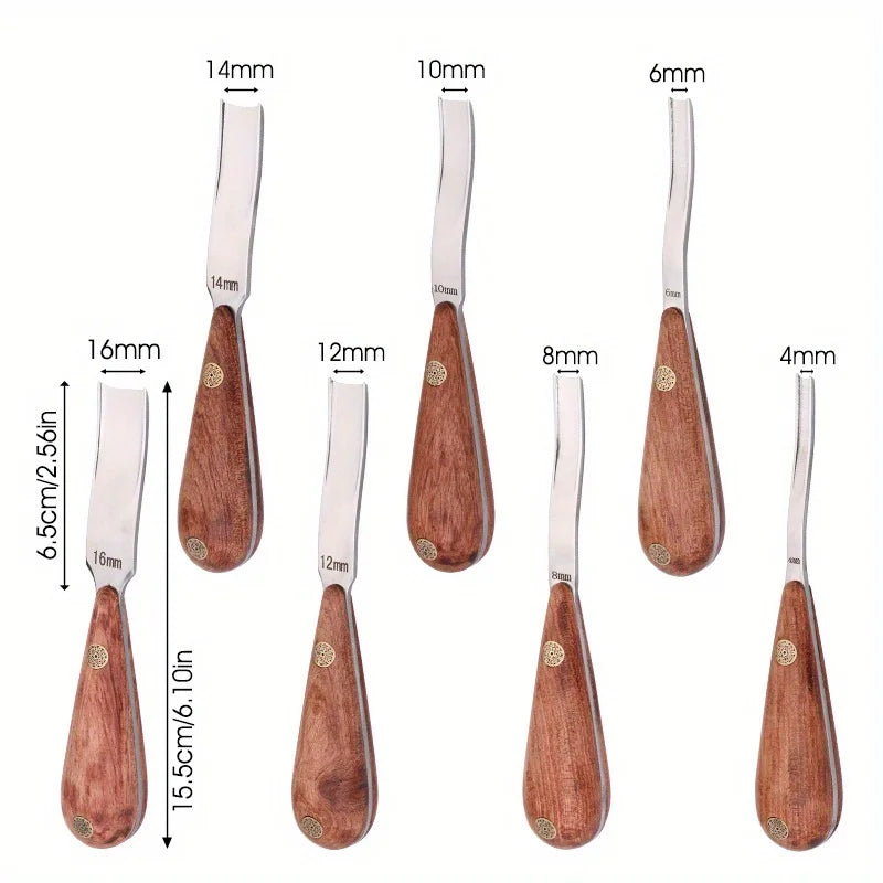 1PC 4-16mm Leather Craft Edge Beveler Skiving Beveling Knife Thinning Pushing Grooving Trench Leathercraft Handwork DIY