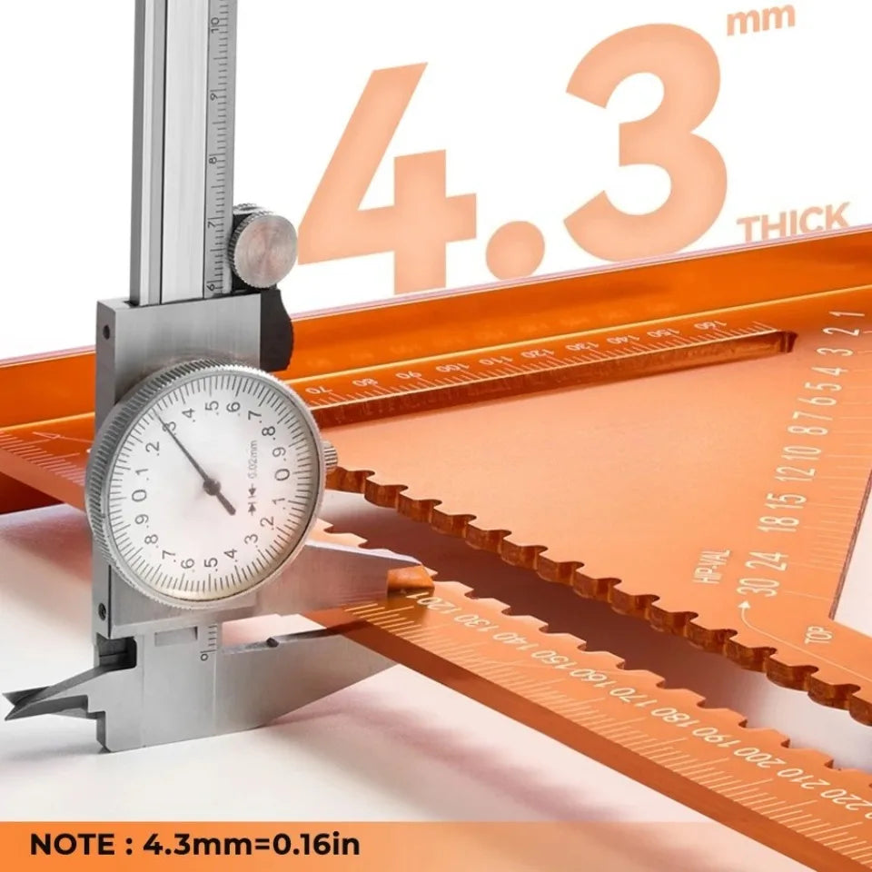 Aluminum Alloy Double Scale Triangle Ruler Angle Ruler Carpenter Triangle Square Rafter Tool Mensurement Tool for Woodwork