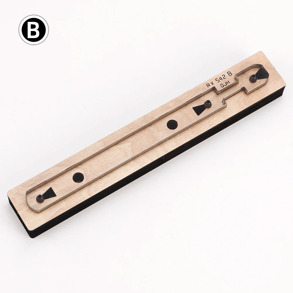 1pc Precision Leather Crafting Knife Mold - Long Handle, Steel Cutting & Stamping Template For Diy Leather Bag Straps