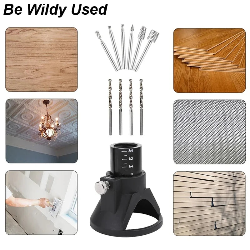 Rotary Router Milling Cutter Guide Attachment Twist Drill Bit Wood Carving Tool Kit Dedicated Locator Woodwork Tool for Dremel