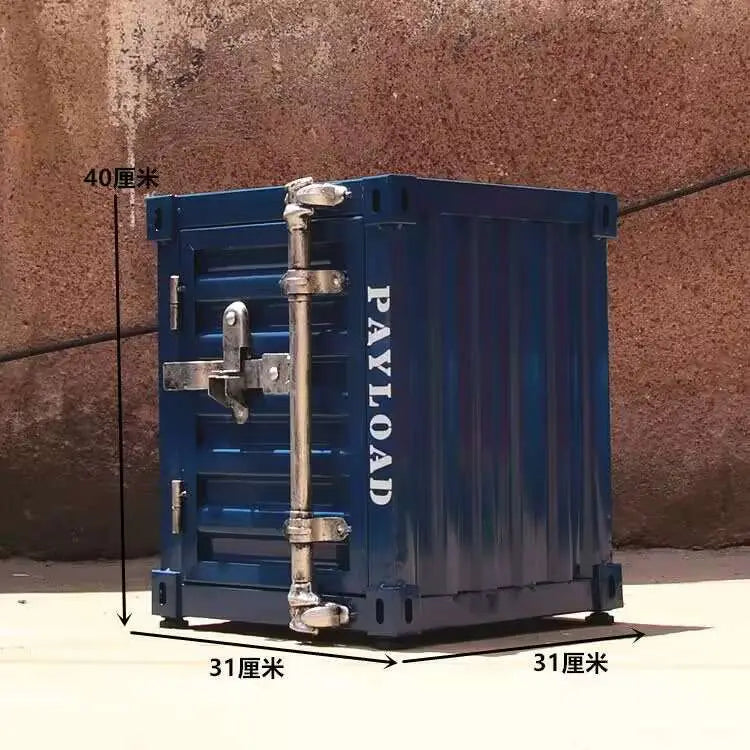 Industrial Container Nightstand - Vintage Storage Cabinet, Rustic Bedside Table, Distressed Metal & Dresser, Unique Home Decor