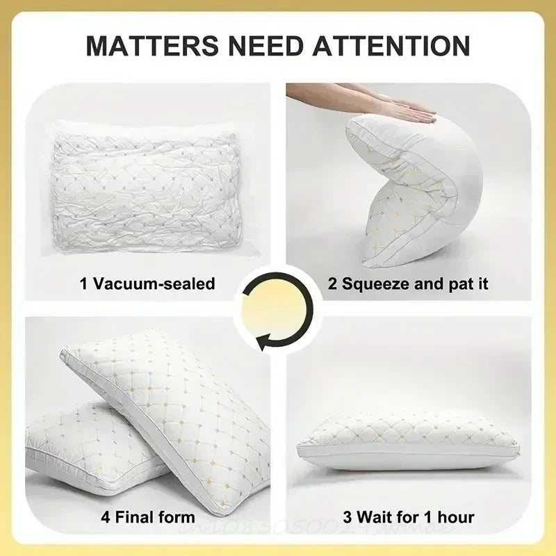 Polyester Pillow Insert for Adults - Hotel & Home Use Soft White Rectangular Bedding Core Durable Pillow for Dorm & Household