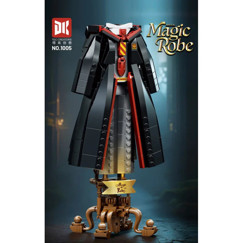 Magic Wand, Wizard’s Robe Model, Assembled Mini Brick Toy, Birthday Gift for Children and Adults.