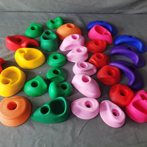 30pcs/set Rock Climbing Holds Wood Wall Climbing Stones Toys Kids Playground Game Hand Feet Hold Grip Kit Outdoor Indoor Game