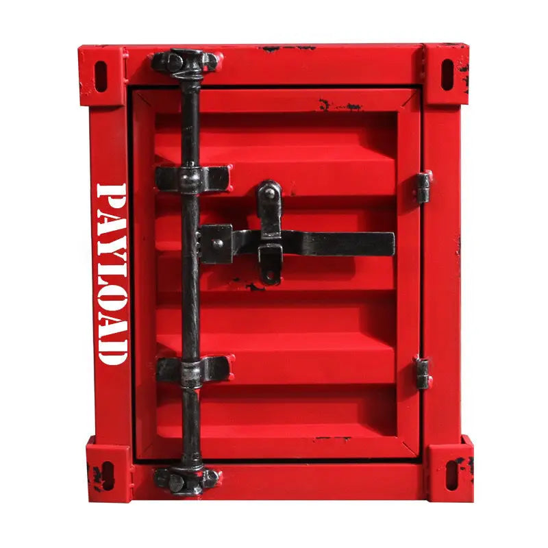 Industrial Container Nightstand - Vintage Storage Cabinet, Rustic Bedside Table, Distressed Metal & Dresser, Unique Home Decor