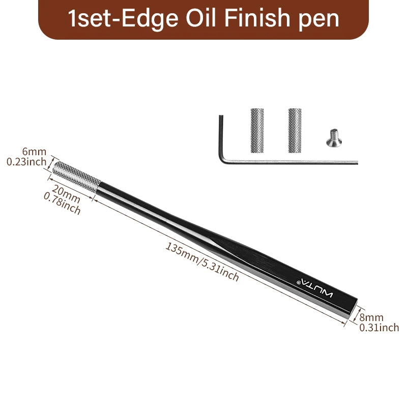 WUTA Replaceable Roller Head Leather Edge Paint Applicator Edge Dye Roller Pen With 2 Spare Rollers DIY Leather Craft Tools
