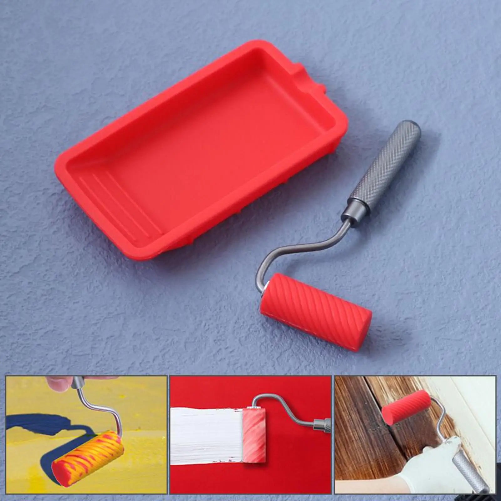 Wood Glue Roller Handheld Glue Roller with Tray Portable Hand Tool Include Brush And Spreader Woodworking Gluing Kit For Crafts