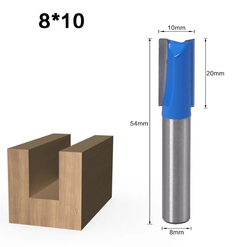 1PC 8mm Shank Slotted Straight Woodworking Router Bit Wood Cutter Cutting Diameter Carpenter Milling Cutter Woodworking Tool
