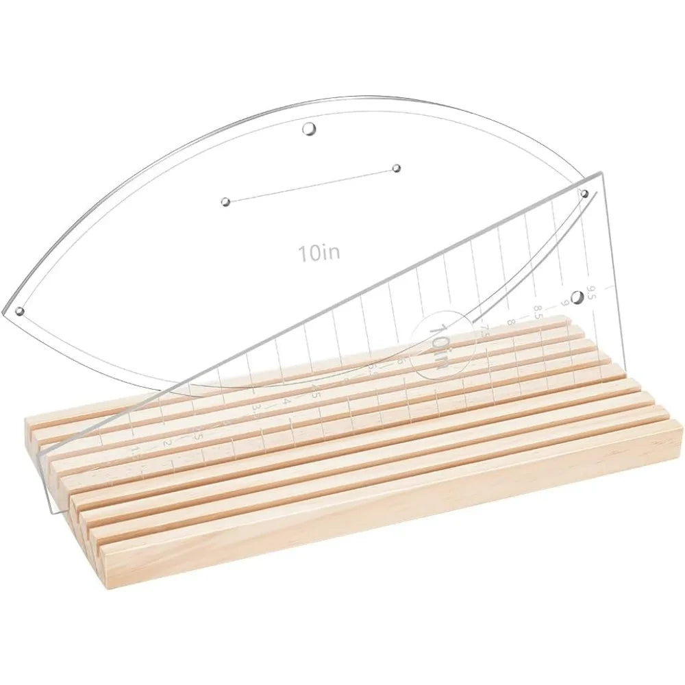 8-Slot Wooden Ruler Organizer Quilting Ruler Storage Rack Ruler Stand for Quilting Rulers 4mm Grid Ruler Holder for Sewing kit