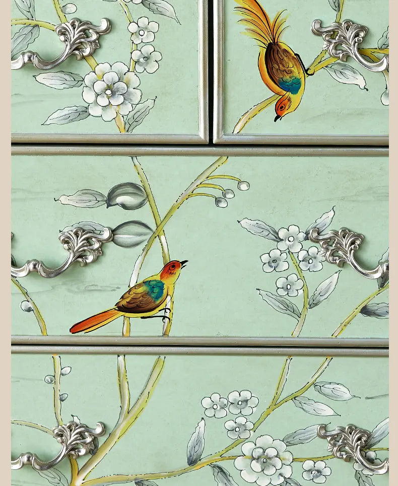 Retro entrance cabinet painted four-chest cabinet living room decorative dining side cabinet