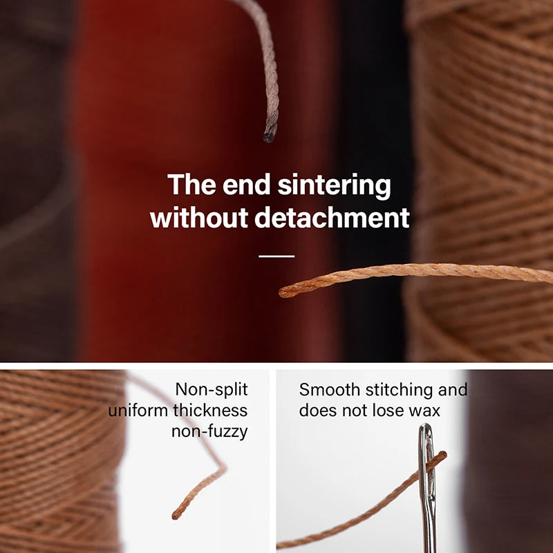 WUTA Leather Waxed Thread Round Polyester Sewing Threads Leather Craft Hand Stitching Line DIY Bracelet Thread Repair Work Cord