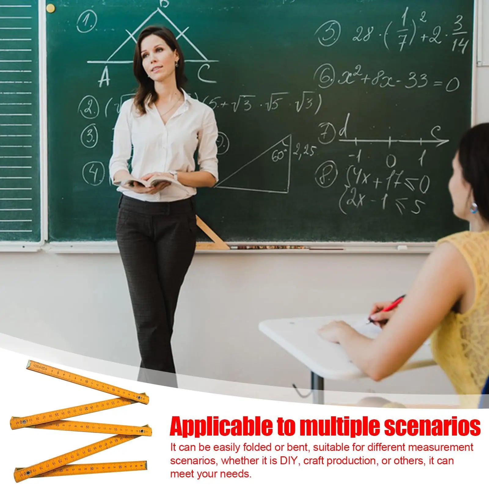 Wooden Folding Ruler 1 Meter Wood Measuring Ruler For Carpenters Metric Scale Ruler Measuring Ruler Stick Wood Drawing Tools