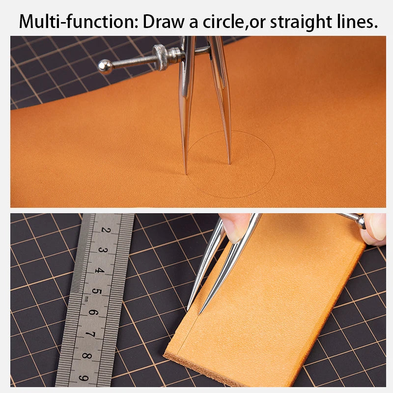 WUTA 304 Stainless Steel Wing Divider Smooth Metal Leather Splitter Spacing Compass Precision Scale for Metal,Wood,Craft,Jewelry