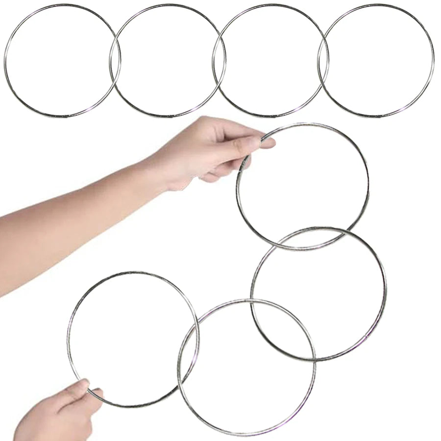 4pcs/set Magic Power Rings Classical Metal Circular Decryption Magic Stage Street Close Up Magic Family Party Performance Props
