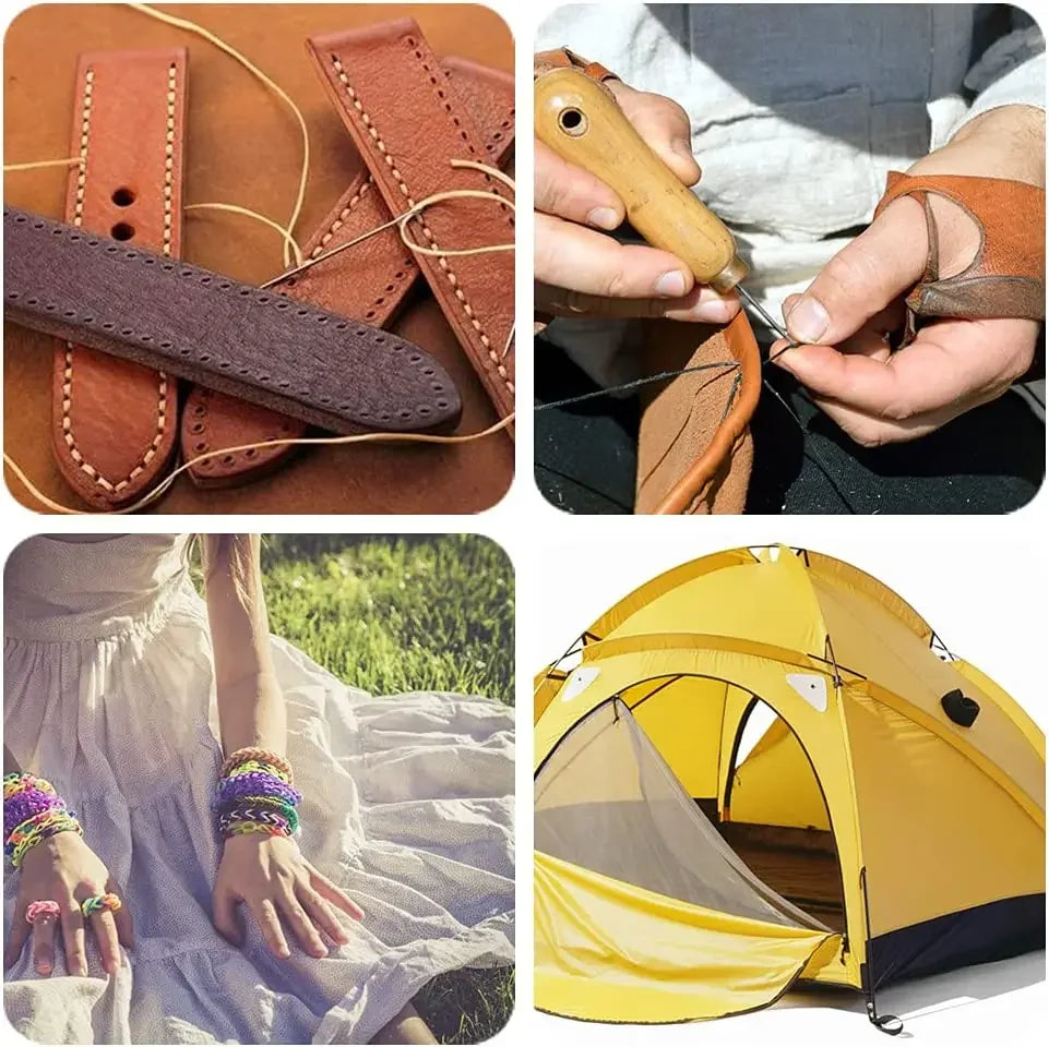 1pc 150D Flat Waxed Thread Diameter 0.8mm DIY Leather Specialized Thread Durable No Stripping Leather Sewing Utensils