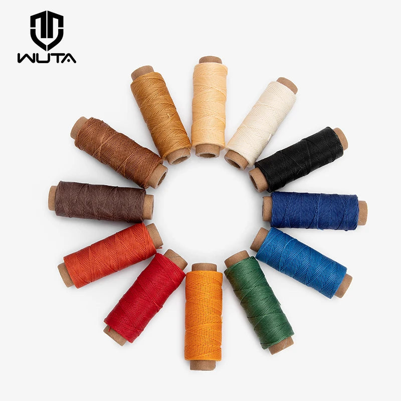 WUTA Leather Waxed Thread Round Polyester Sewing Threads Leather Craft Hand Stitching Line DIY Bracelet Thread Repair Work Cord