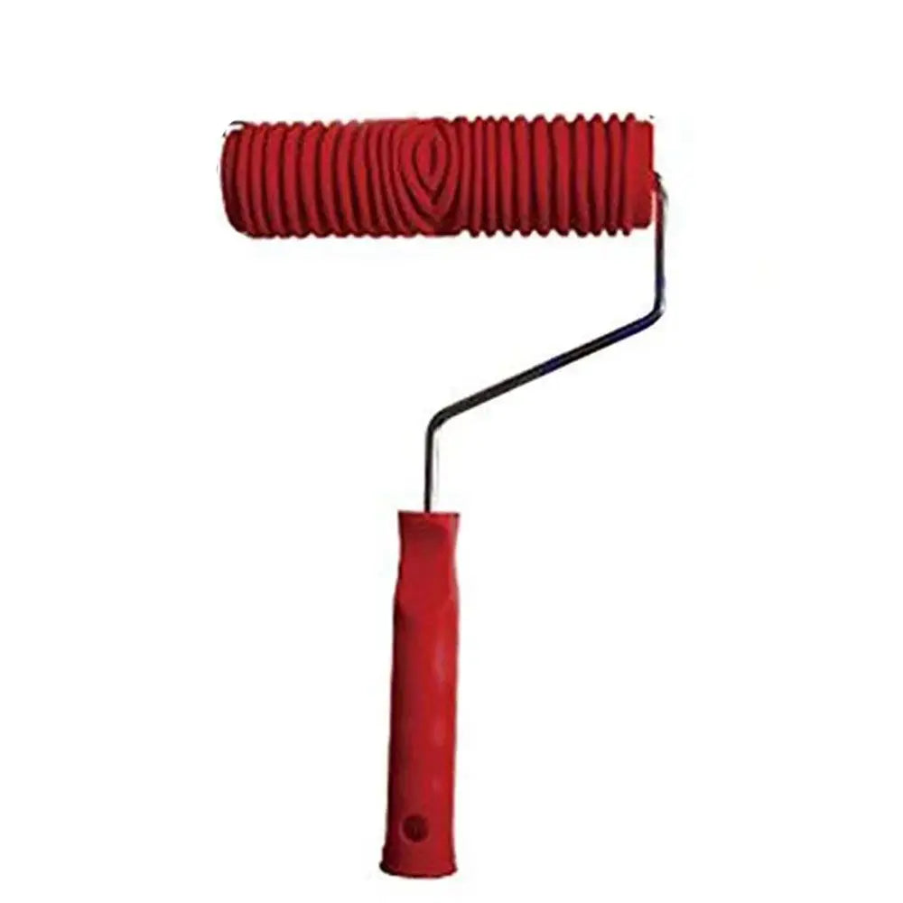 Rubber Imitation Wood Grain Pattern Paint Roller DIY Paint Texture Pigment Printing Wall Painting Roller with Handle Home Tool