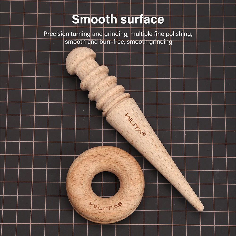 WUTA 1PC Leather Burnisher Wood Slicker Rounded Edge Burnishing Groover Tool DIY Polished Grinding Smooth Leather Craft Tools