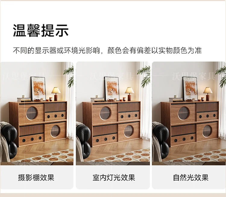 Luxury Wooden Storage Cabinet Tall Modern Design Drawers Display Cabinet Retro Aesthetic Mobili Soggiorno Living Room Furniture