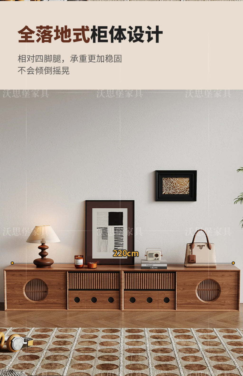 Luxury Wooden Storage Cabinet Tall Modern Design Drawers Display Cabinet Retro Aesthetic Mobili Soggiorno Living Room Furniture