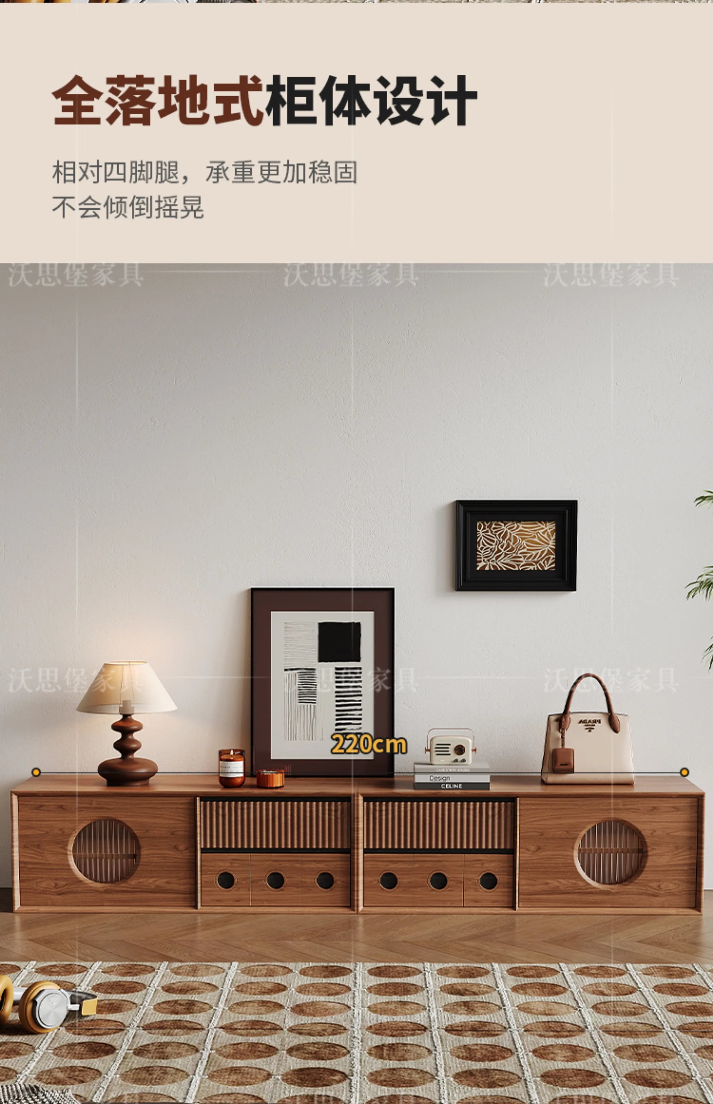 Luxury Wooden Storage Cabinet Tall Modern Design Drawers Display Cabinet Retro Aesthetic Mobili Soggiorno Living Room Furniture