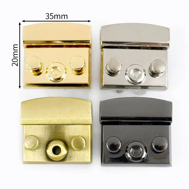 Deepeel 2Pcs Metal Lock Buckles for Women's Bags Turn Twist Locks Shoulder Bag Decor Closure Latch Clasp DIY Hardware Accessory