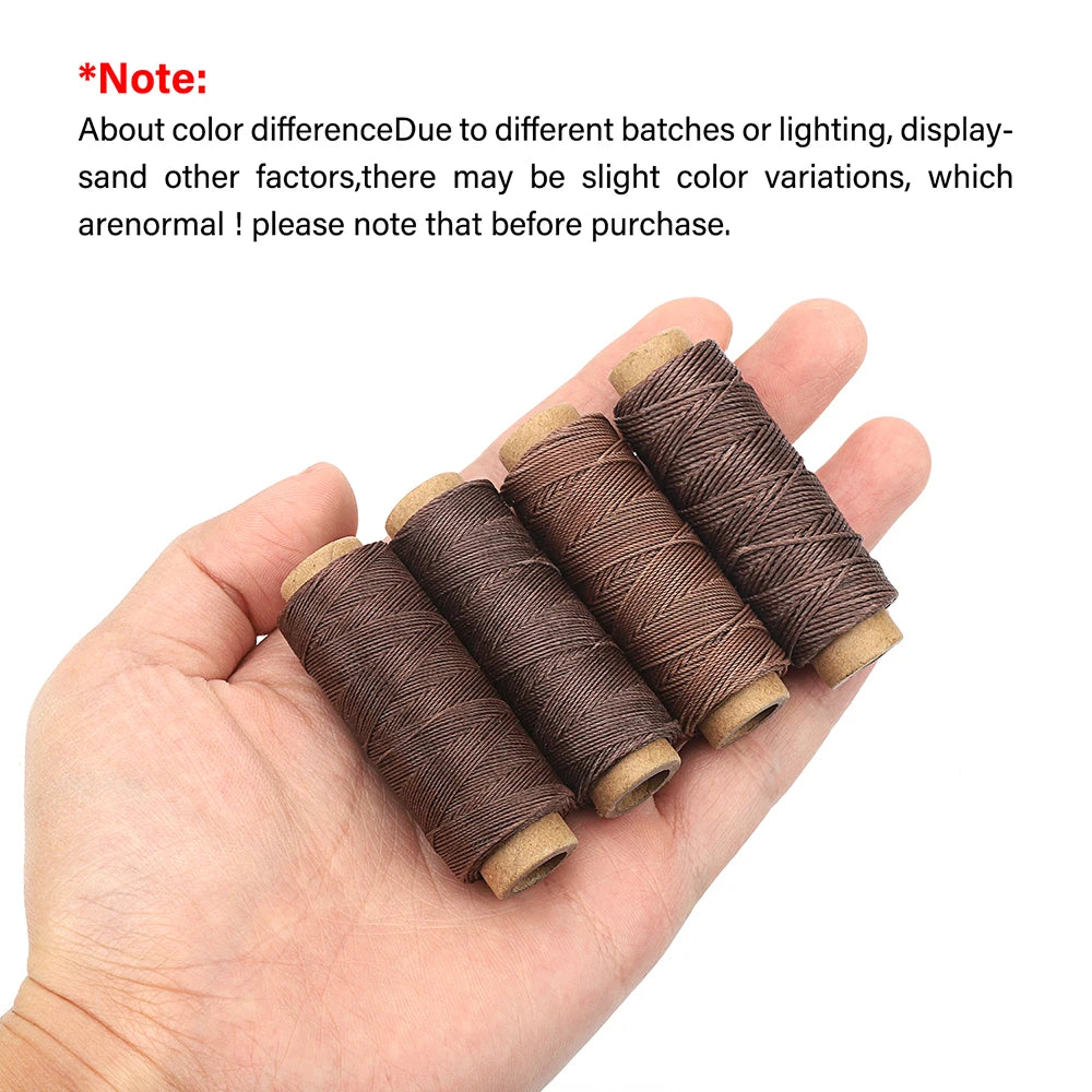WUTA Leather Waxed Thread Round Polyester Sewing Threads Leather Craft Hand Stitching Line DIY Bracelet Thread Repair Work Cord