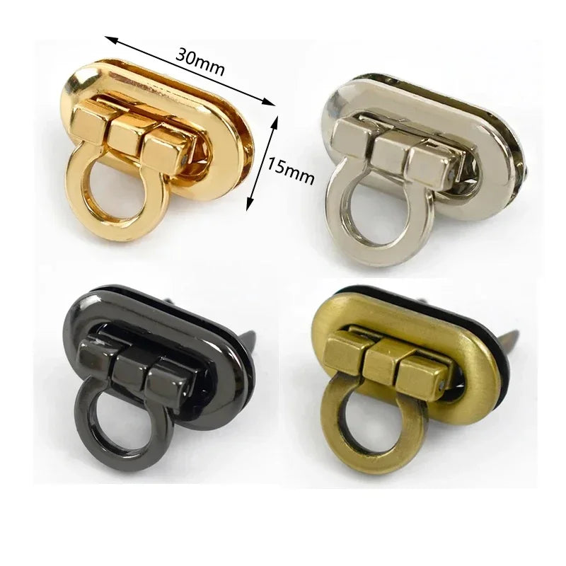 Deepeel 2Pcs Metal Lock Buckles for Women's Bags Turn Twist Locks Shoulder Bag Decor Closure Latch Clasp DIY Hardware Accessory