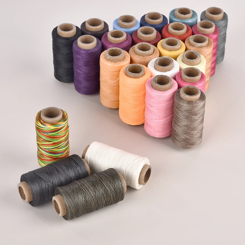 0.8mm 150D Thickness Leather Waxed Thread For Hand Stitching Leather Cord DIY Bracelet Jewelry Making 50 Meters Round Waxed Line