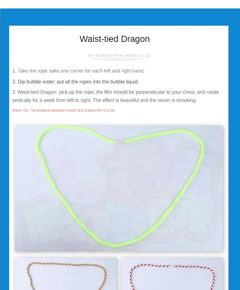 Magic Bubble Rope for Stage Performance and Party Entertainment, Amazing Bubble Magic