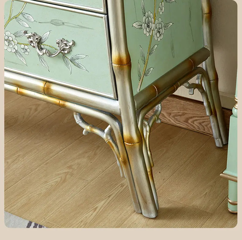 Retro entrance cabinet painted four-chest cabinet living room decorative dining side cabinet