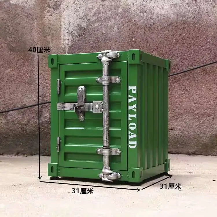 Industrial Container Nightstand - Vintage Storage Cabinet, Rustic Bedside Table, Distressed Metal & Dresser, Unique Home Decor