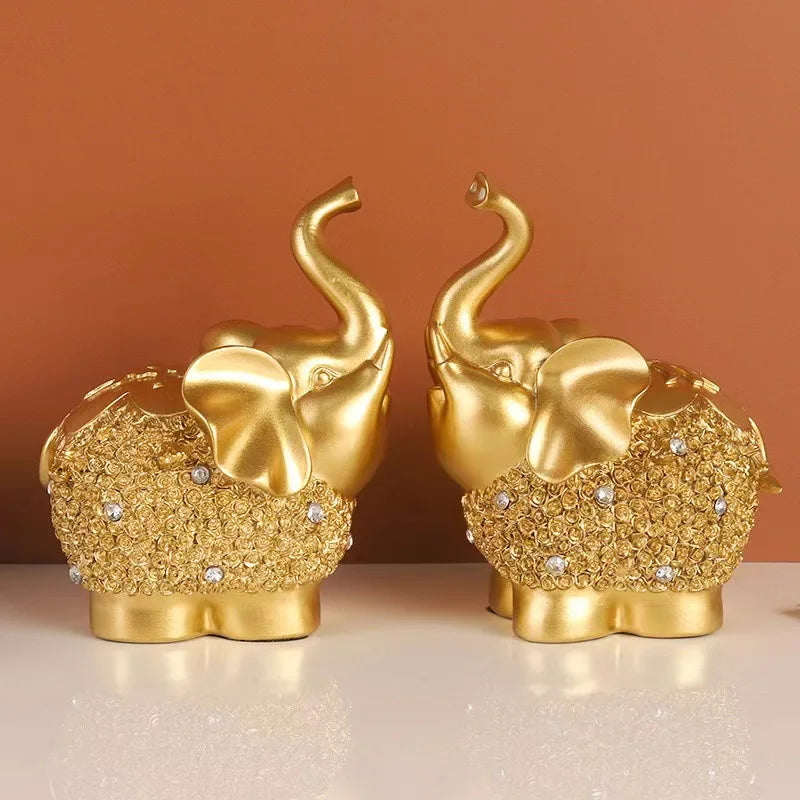 Elephant ornaments, living room wine cabinet, TV cabinet, creative home decor, entrance soft decorations, gifts, office